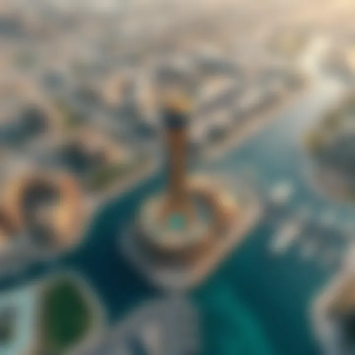 Aerial view highlighting Anya's prime location in Dubai