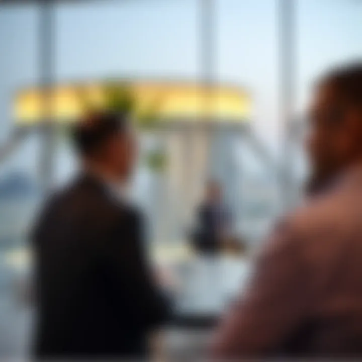 Investors discussing real estate opportunities in Barsha Falcon