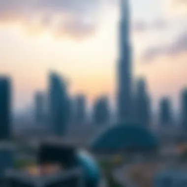 Dubai skyline with real estate development