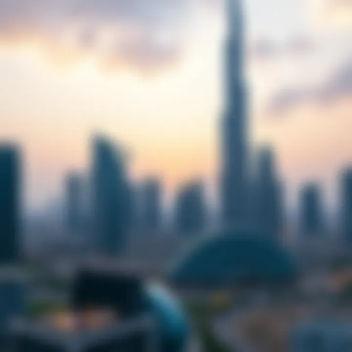 Dubai skyline with real estate development