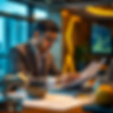 Investor reviewing financial documents