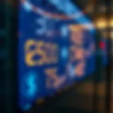 Currency exchange rates on a digital display