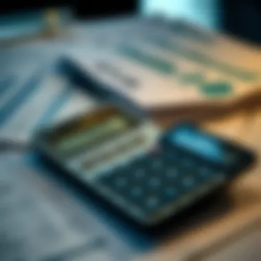 A calculator and financial documents representing investment calculations