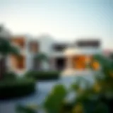 Exterior view of Damac Fendi Villas showcasing unique architectural design