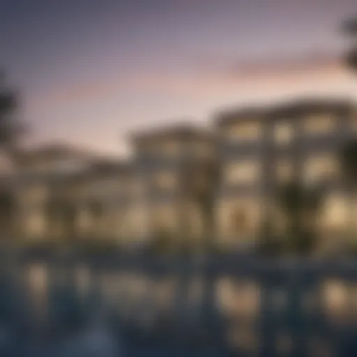 Exquisite exterior view of Damac Lagoon Townhouses showcasing luxury architecture