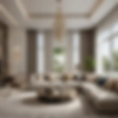 Luxurious living room interior design in Damac Villas