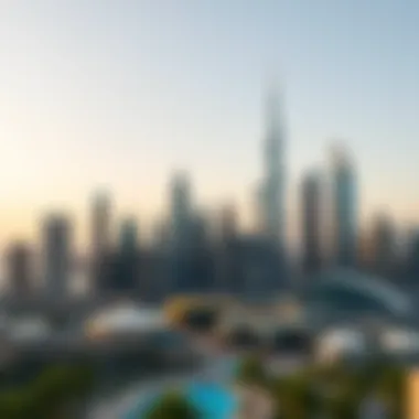 Iconic skyline of Dubai showcasing skyscrapers