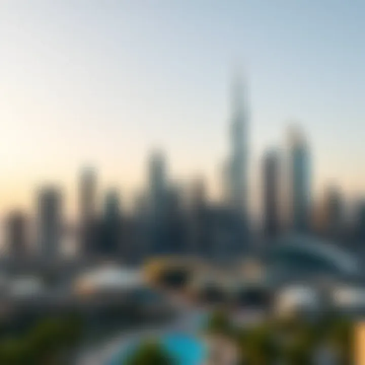 Iconic skyline of Dubai showcasing skyscrapers