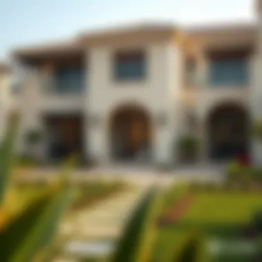 Stunning landscaping design surrounding a villa in Dubai