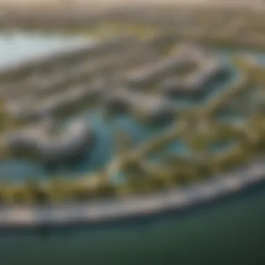 Stunning aerial view of Damac Lagoons showcasing its luxurious waterfront properties