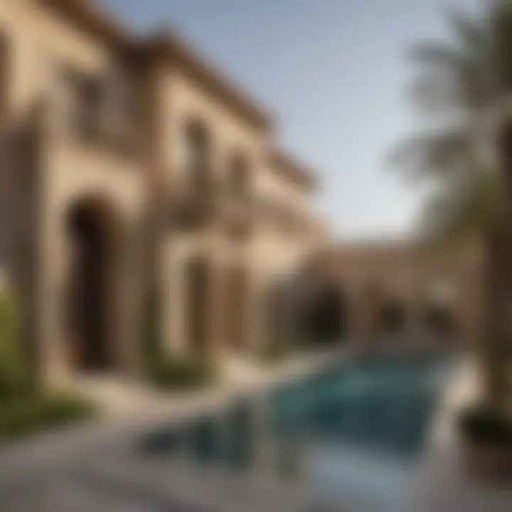 Stunning exterior view of Al Waha Villa showcasing its architectural elegance