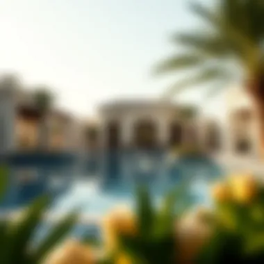 Luxurious swimming pool area at Al Zahia