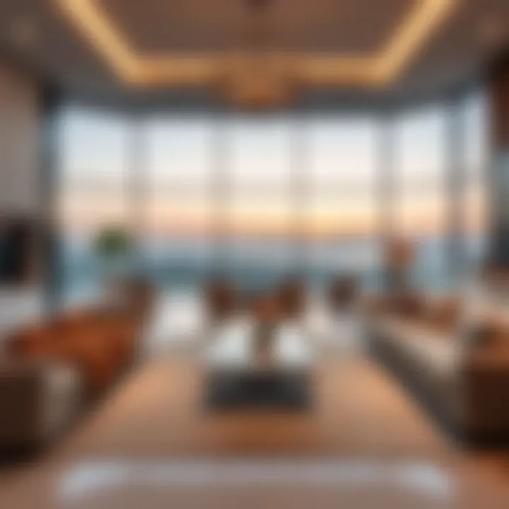 Spacious living room interior of Al Zahia villas