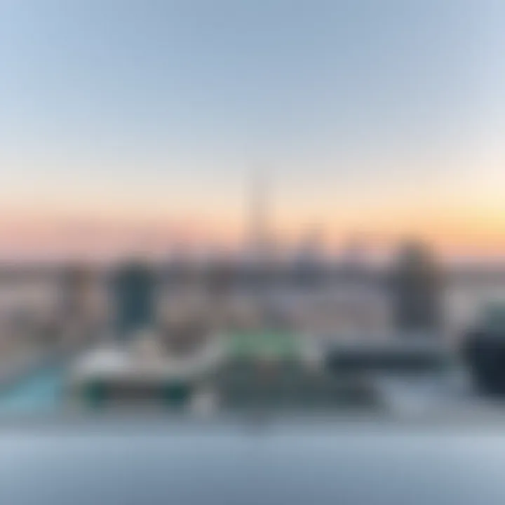 Panoramic view of Dubai skyline from Damac Camelia