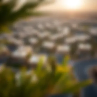 Aerial Perspective of Dubai Hills Villas Aerial view of Dubai Hills community demonstrating its prime location and greenery