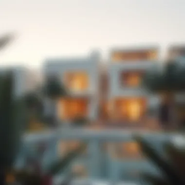 Luxurious Dubai Hills Villas Exterior Luxurious exterior view of Dubai Hills Villas showcasing modern architecture