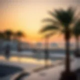 Stunning view of Dubai Island Beach at sunset