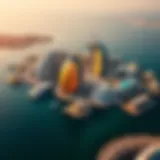 Aerial view of Palm Island showcasing the luxurious properties