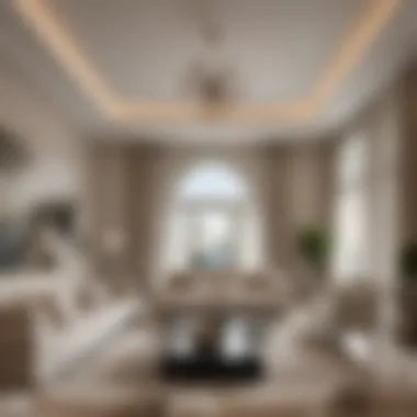 Spacious living area inside an Emaar townhouse with elegant furnishings