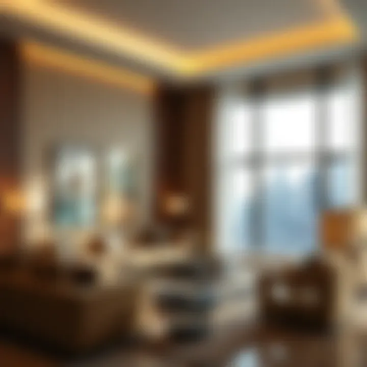 Luxurious living room in a fully furnished Dubai home