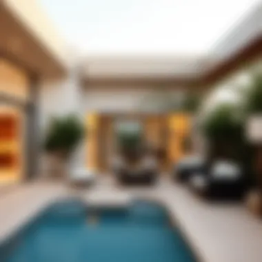 Stunning outdoor area of a JVT villa with a pool