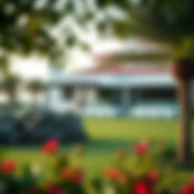 Beautifully landscaped garden surrounding a La Mer villa