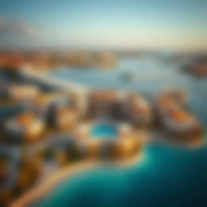 Stunning Aerial Perspective of Palm Jumeirah Frond L Aerial view of Palm Jumeirah Frond L showcasing luxurious villas