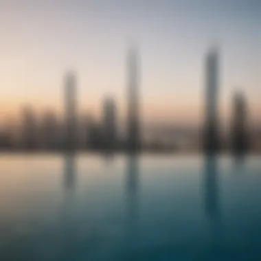 Stunning infinity pool overlooking Dubai skyline