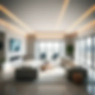 Luxurious interior space featuring minimalist furniture and natural light