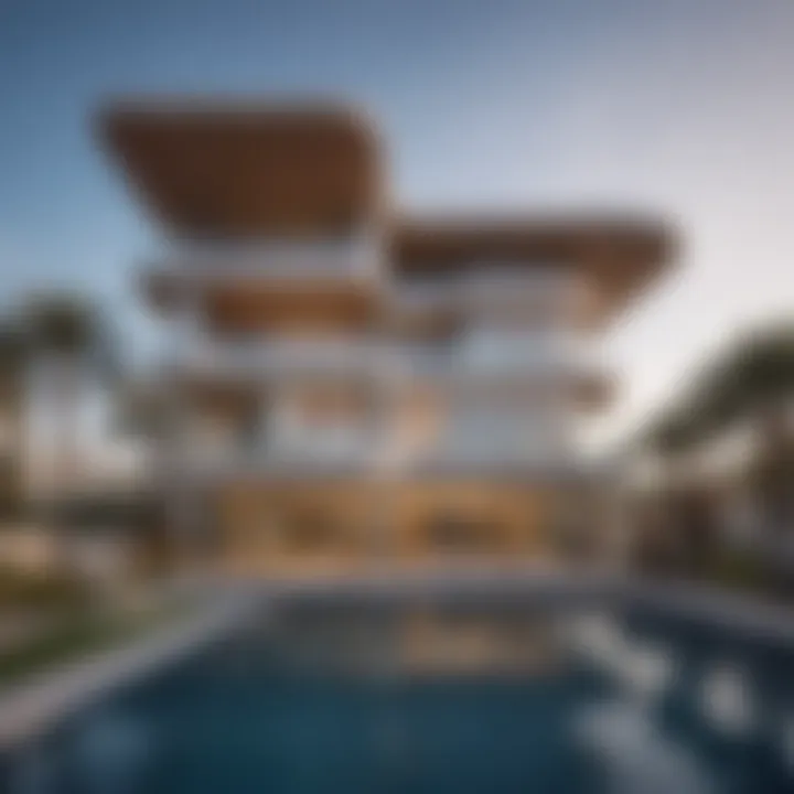 Modern architecture of mansions in Palm Jumeirah