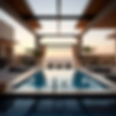 Beautiful outdoor space with a swimming pool in a Dubai villa