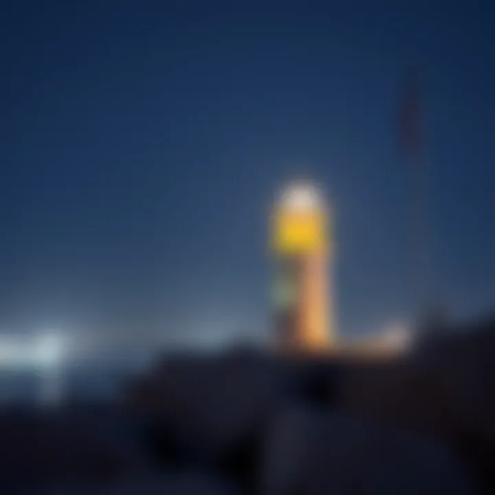 The Lighthouse illuminated at night, symbolizing modern architecture