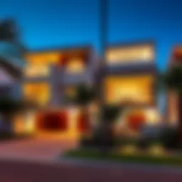 Elegant townhouse exterior in Dubai Hills showcasing modern architecture