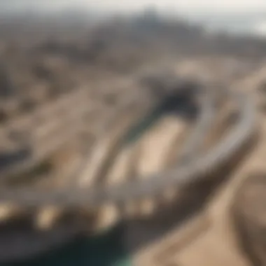 Aerial view of the Palm Jumeirah Tunnel showcasing its modern design