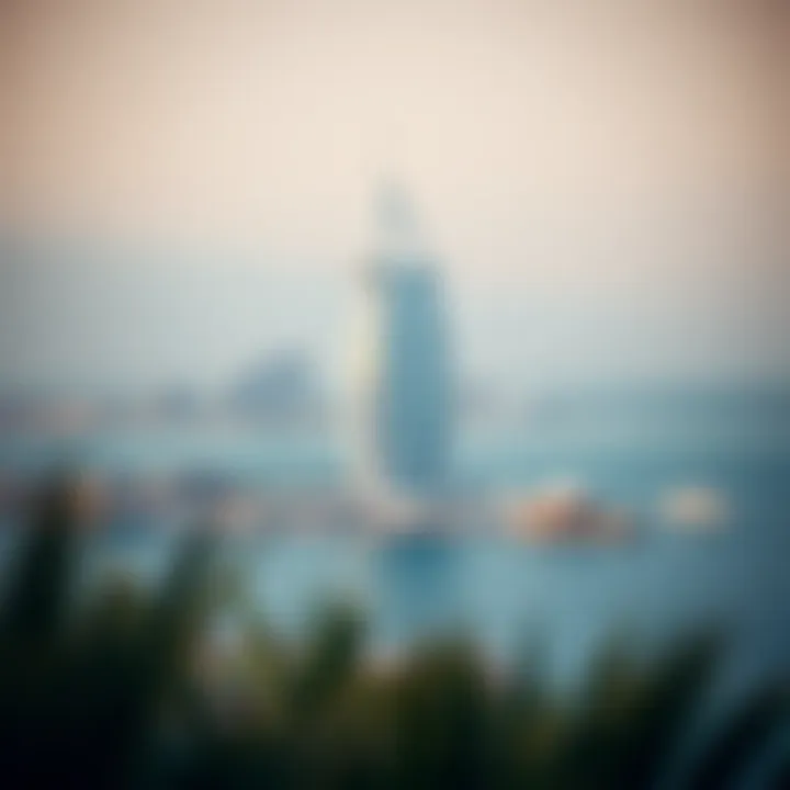 The iconic Burj Al Arab rising above the coast of Jumeirah