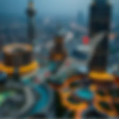 An illustration of the strategic location of The Valley relative to key Dubai landmarks