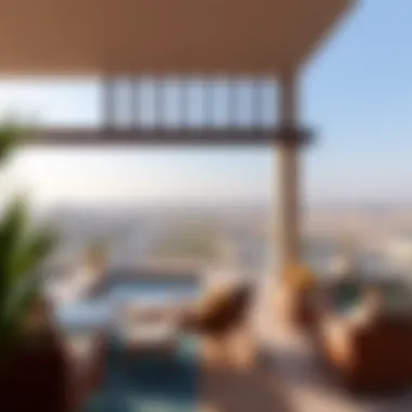 Scenic view from a villa balcony in Damac Hills 2