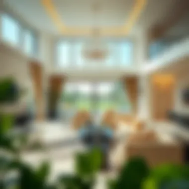 Spacious interior living area of a villa