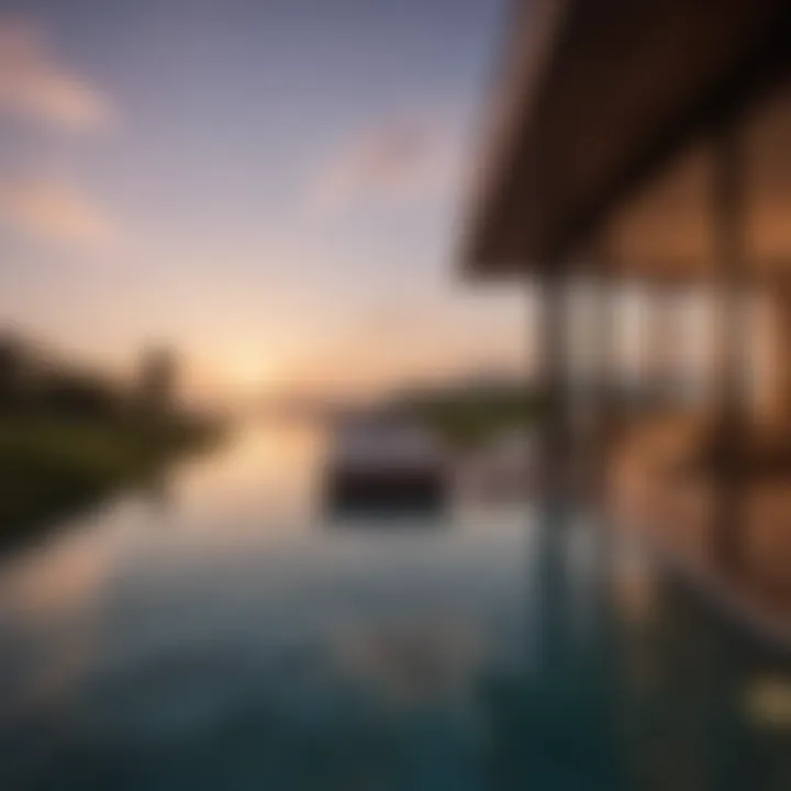 Sunset view from a floating villa, showcasing tranquility