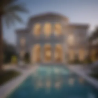 Elegant architectural design of a villa in Hamilton Dubai highlighting modern aesthetics