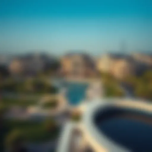 Stunning aerial view of Jebel Ali Palm Villas showcasing lush greenery and luxury architecture