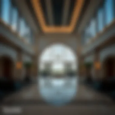 Architectural features of the Jumeirah Golf Estates clubhouse