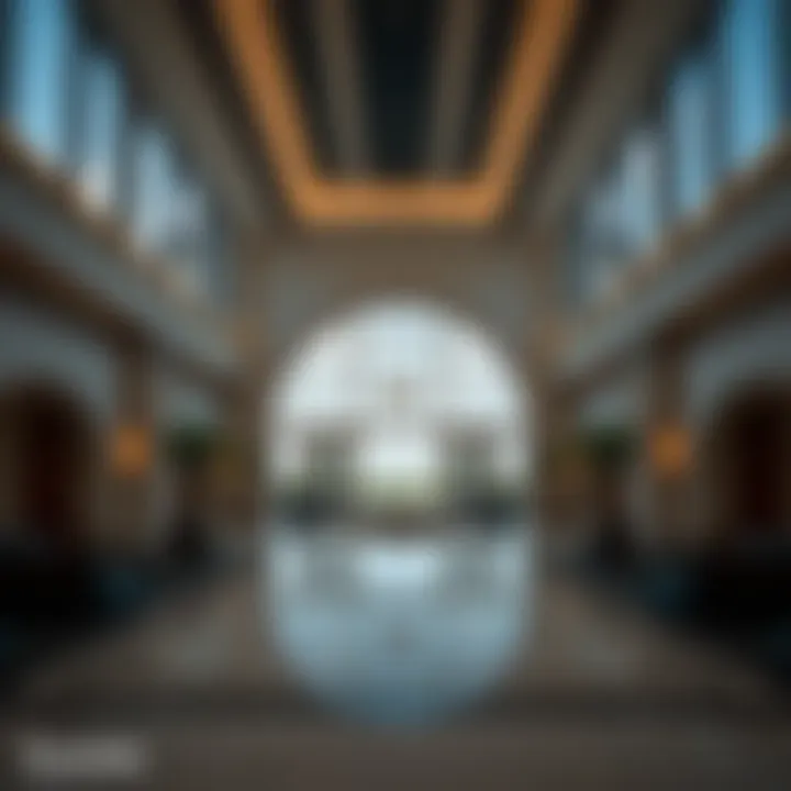 Architectural features of the Jumeirah Golf Estates clubhouse