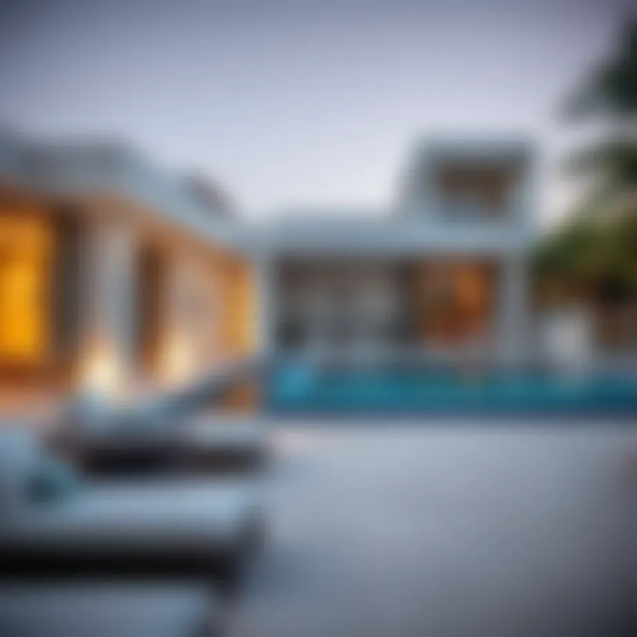 Luxurious villa exterior showcasing modern architecture
