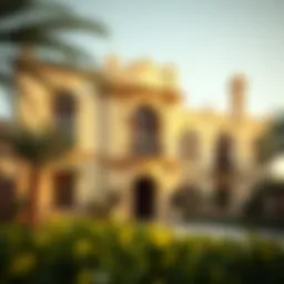 Stunning facade of a vintage Dubai villa