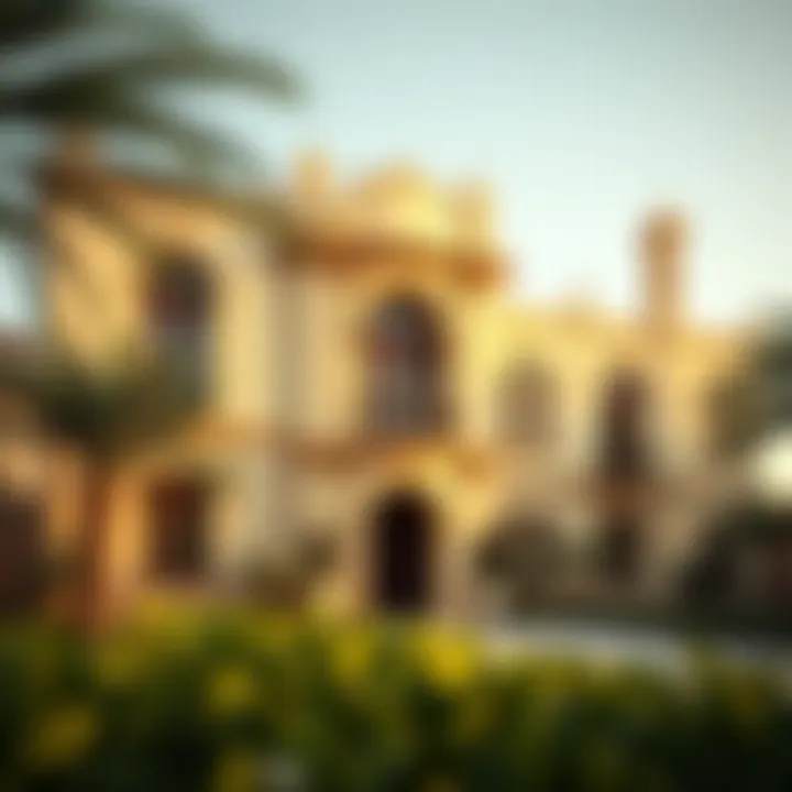 Stunning facade of a vintage Dubai villa