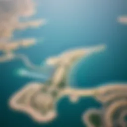 Aerial view showcasing the unique shape of Palm Jumeirah