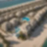 Stunning aerial view of Palm Jumeirah villas