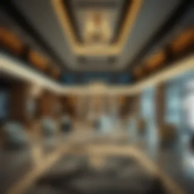 Luxurious clubhouse interior featuring elegant design and upscale amenities.