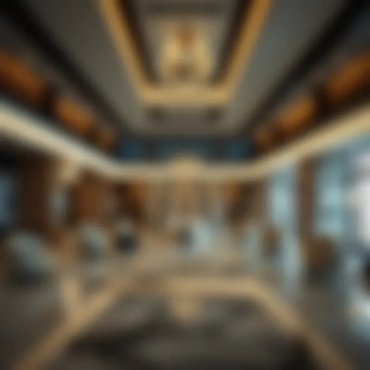 Luxurious clubhouse interior featuring elegant design and upscale amenities.